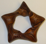 Cocobolo Wood Torus Nontrivial 5-Crossing Knot, Figure 1