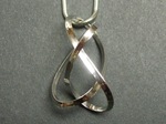 Rhodium Plated Brass Mobius Figure 8 Knot