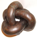 Bronze Borromean Rings with Patina, Figure 4 (Sand blasted) by Alex J. Feingold