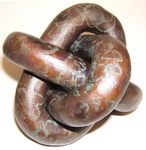 Bronze Borromean Rings with Patina, Figure 5 by Alex J. Feingold