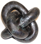 Bronze Borromean Rings with Patina, Figure 7 by Alex J. Feingold