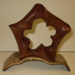 Bobinga Wood Pentagonal Torus with a Bronze Base, Figure 1 by Alex J. Feingold