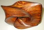 Cocobolo Pinwheel Torus Knot, Figure 3 (side view) by Alex J. Feingold