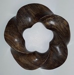 Black Mesquite Wood (3,5), Torus Knot, Figure 1 by Alex J. Feingold