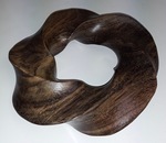 Black Mesquite Wood (3,5), Torus Knot, Figure 3 by Alex J. Feingold