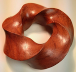 Padauk wood (3,5) torus knot, image 3 by Alex J. Feingold