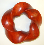 Torus Knot (3,5) Padauk wood, Figure 2 by Alex J. Feingold