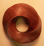 Torus link (4,2) Purpleheart wood. Figure 2 by Alex J. Feingold